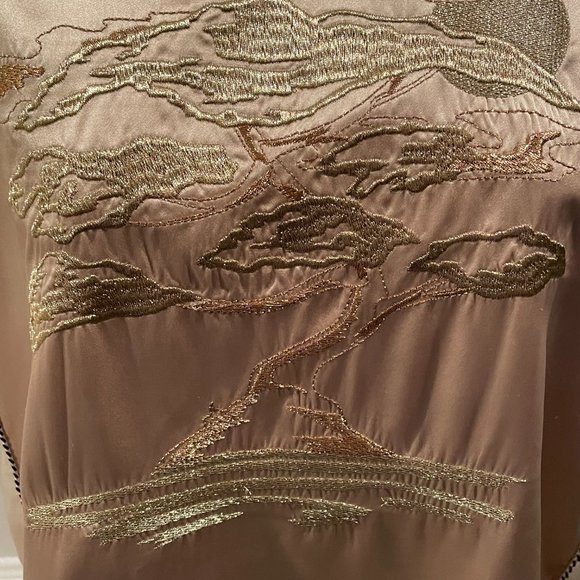 NWT Opening Ceremony Gold Bonsai Embroidered Silk Short Sleeve Tee, Size 4 - Picture 6 of 12